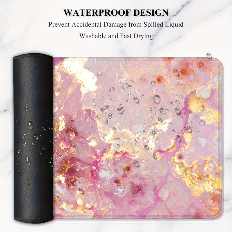 Large Pink Marble Desk Mat Rub - Pc Gaming Pink review and price